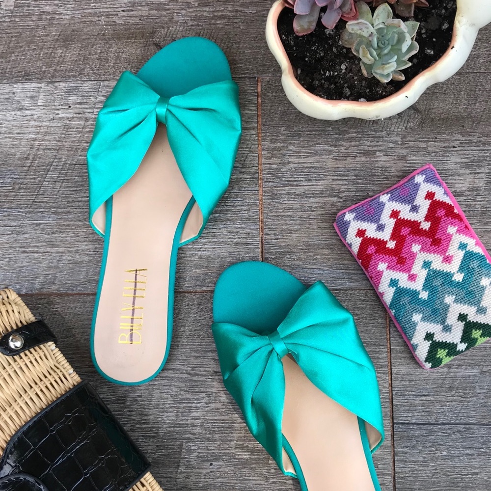 Sold Anthropologie Billy Ella Satin Blue Green - Picture 2 of 7
